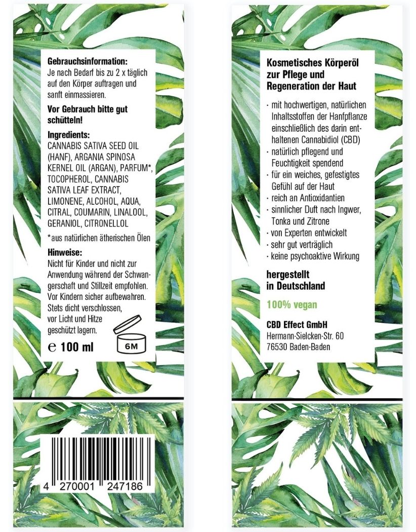 CBD Body Oil Ingwer | Tonka